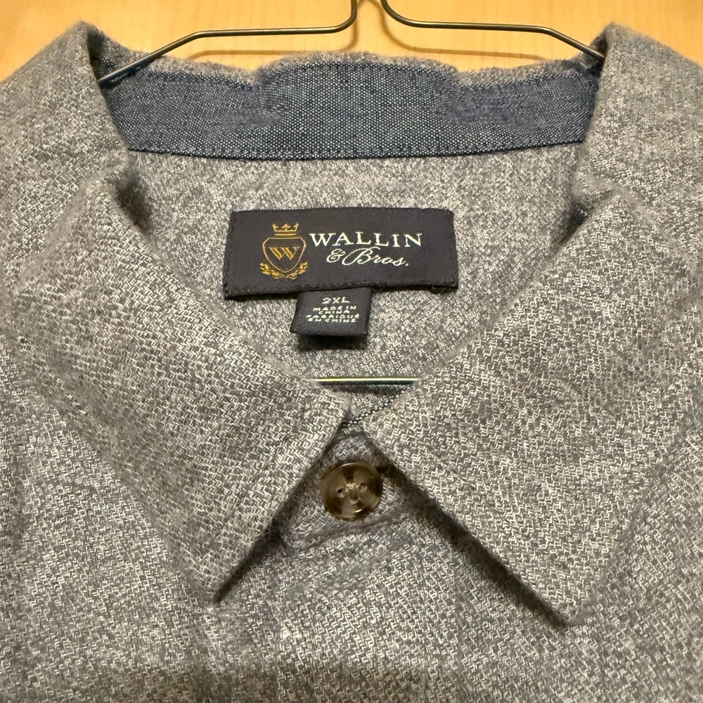 Wallin & Bros. 100% cotton ‘flannel’ 2 pocket men’s shirt. Soft XXL NWOT